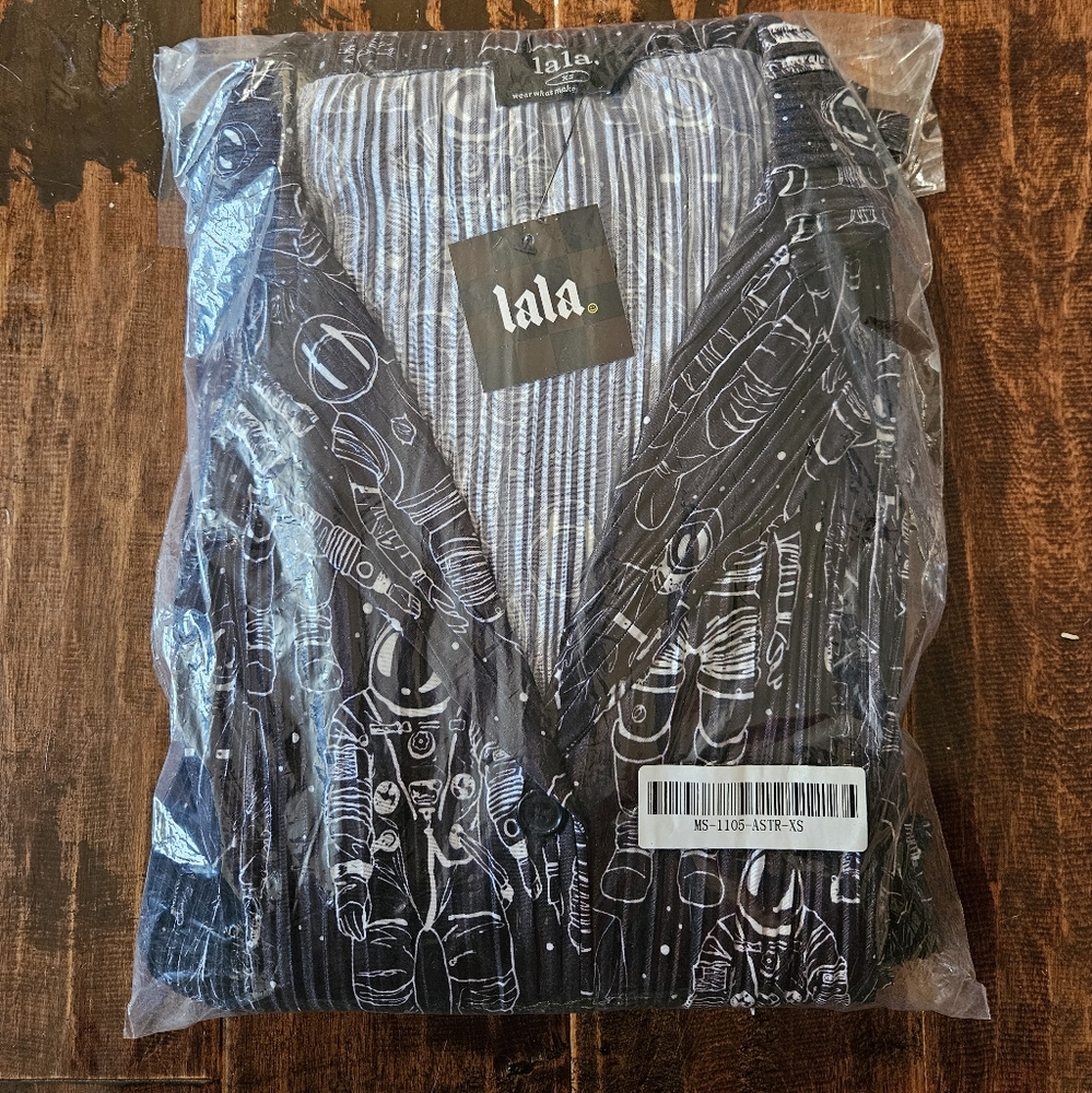 LALA Interstellar Astronaut Long Sleeve Plissé Top & High Waist Pants Size XS - Picture 7 of 7